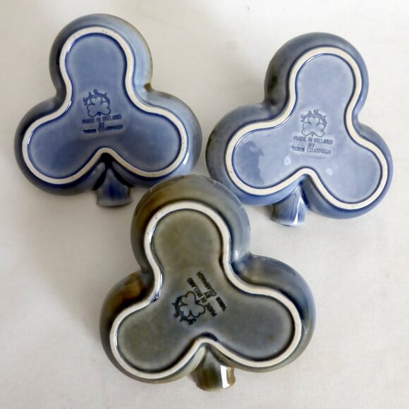 VINTAGE IRELAND IRISH WADE PORCELAIN SHAMROCK LEPRECHAUN ASHTRAY TRINKET DISHES - Picture 5 of 12